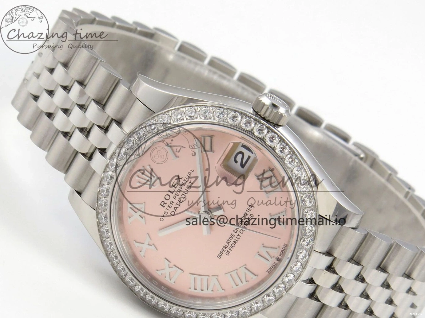 MiroTime 1226 DateJust 31 278274 THBF 1:1 Best Edition 904L Steel RG Roman Dial Diamonds Bezel on SS Jubilee Bracelet HZ Cal. Modern 37